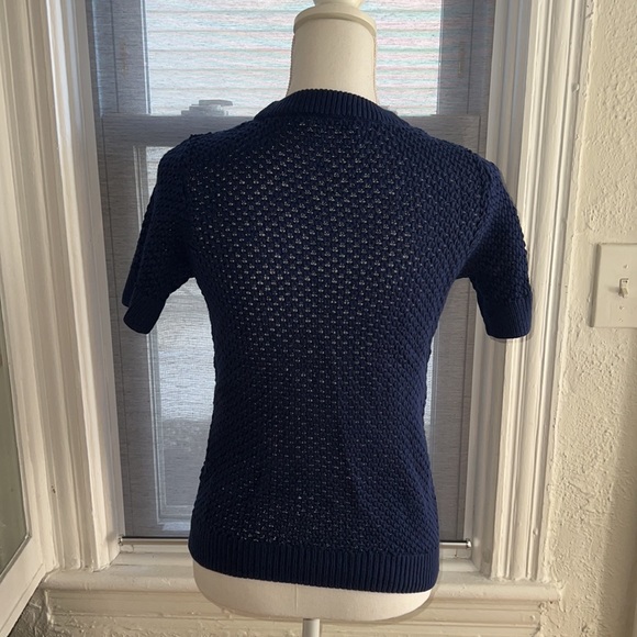 Club Monaco Short Sleeve Cobalt Blue Soft Sweater Size M - Picture 2 of 5